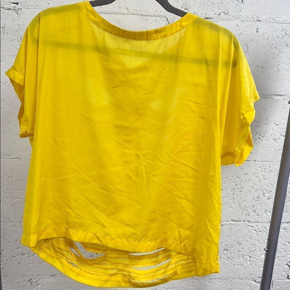 Yellow Women's Top - Bright Yellow - Like New - Size Small - Open Back Cut Outs